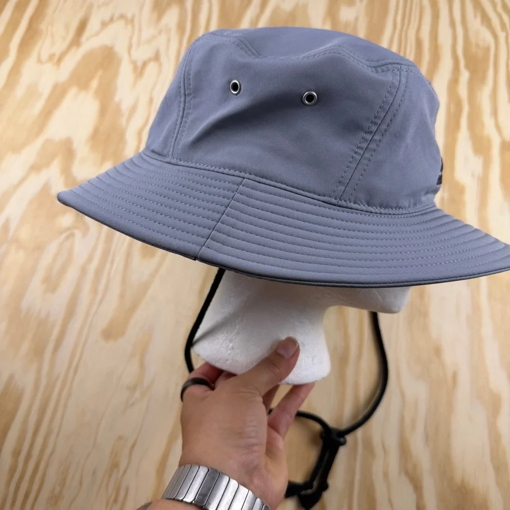 Adidas Aeroready Boonie Bucket Hat Gray Mens Adjustable Chin Strap Sun Hat
